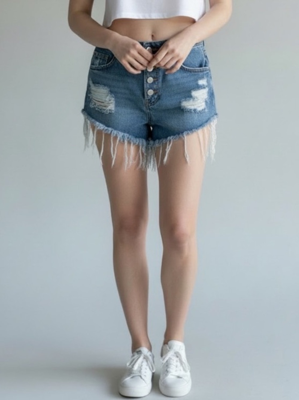 Signature Eight Distressed Denim Cutoff Shorts 🆕